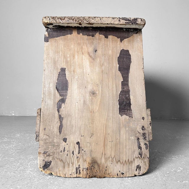 Black Vintage Wooden Stool, Japan, 1950s For Sale - Image 8 of 14