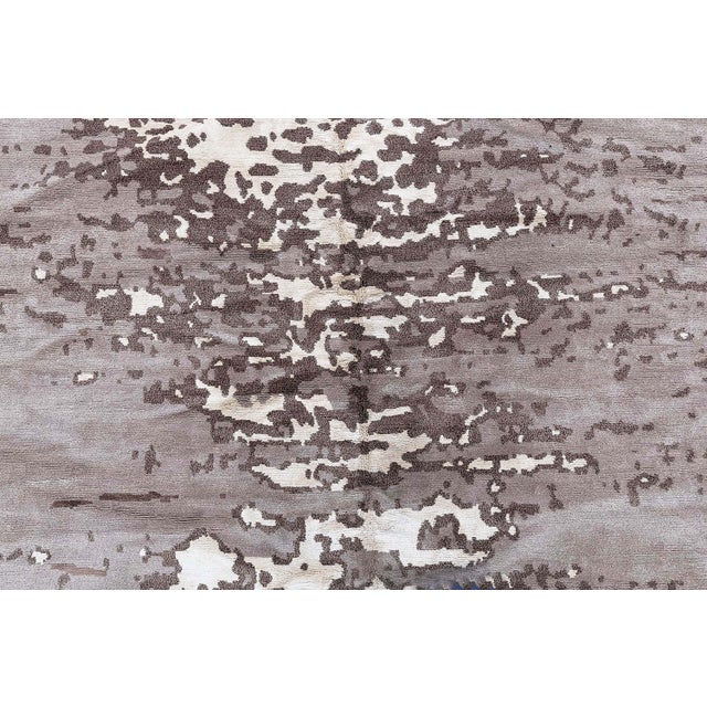 Textile Modern Abstract Taupe Silk Rug "Chocolate Reservoir" Designed By Brett Beldock For Sale - Image 7 of 8