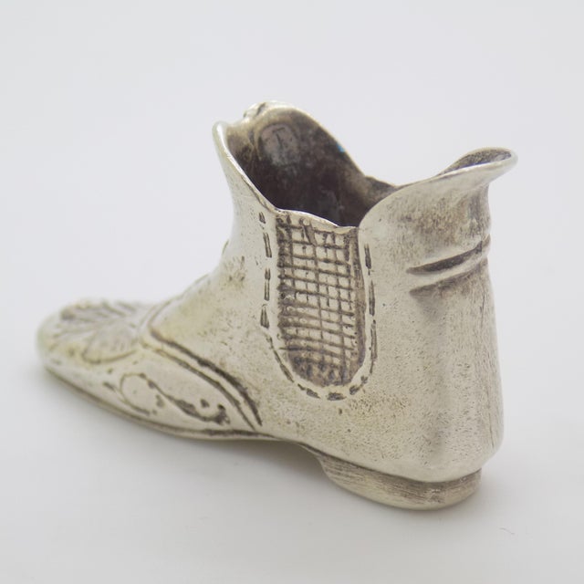 Metal Vintage Italian Handmade Genuine Silver Renaissance Shoe Dollhouse Miniature For Sale - Image 7 of 10