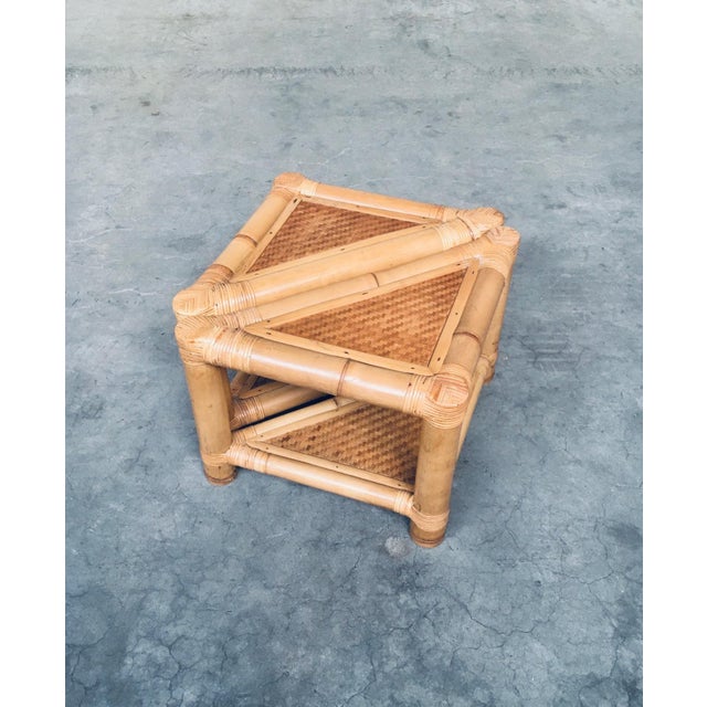 Handcrafted Bamboo Corner Table Set, 1970s, Set of 2 For Sale - Image 13 of 18