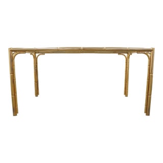 Vintage Mid Century Faux Bamboo Dining Table For Sale