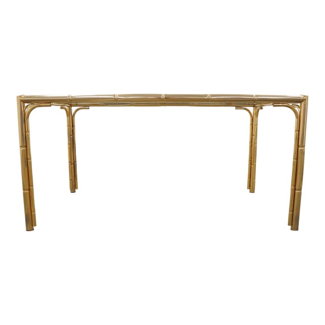 Vintage Mid Century Faux Bamboo Dining Table For Sale