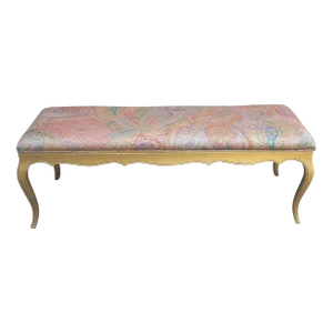 Provincial Style Giltwood and Upholstered Bench