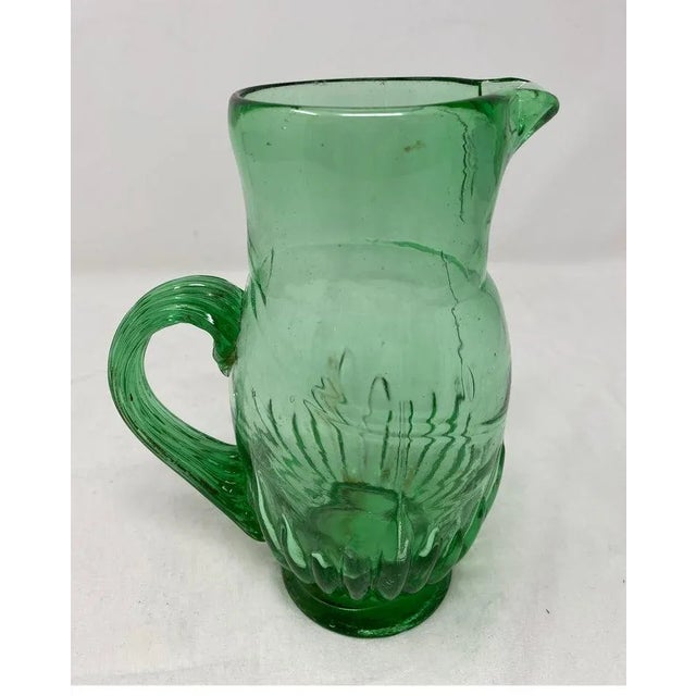 French Small French Green Pitcher For Sale - Image 3 of 7