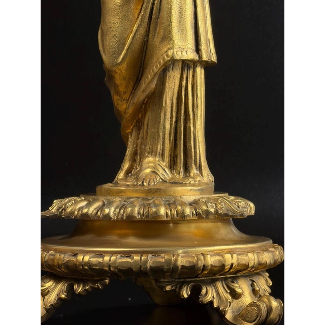 French Empire Revival Gilt Bronze Figural Candelabras, Late 19th Century, Set of 2 For Sale - Image 13 of 18