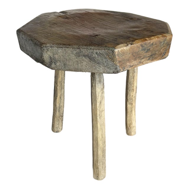 Late 19th Century French Octagonal Butchers Block Side Table For Sale