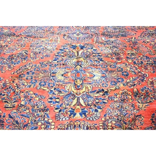 Turkish Antique Turkish Sarouk Oversize Wool Hand Knotted Rug,11'7"X15'3" For Sale - Image 3 of 6
