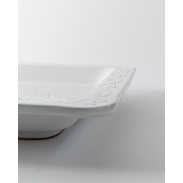 Vintage Ceramic Plate in White Ceramic with Etched Rooster Motif Relief, 1960s For Sale - Image 5 of 13