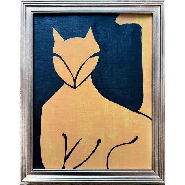 2020s Pair of Original Cat Paintings by Max and Alma For Sale - Image 5 of 8