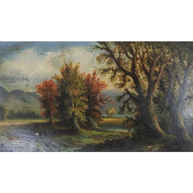 Late 19th Century Antique Continental Forest Landscape Painting For Sale - Image 5 of 5