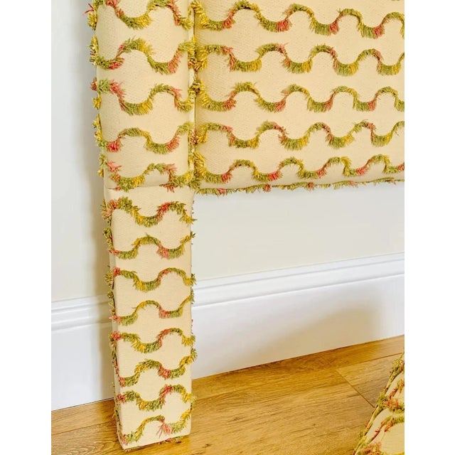 Early 21st Century Lattice Tufted Garden Style Upholstered Headboard Twin XL and Matching Bolster Pillow For Sale - Image 5 of 12