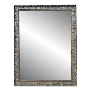Silver Gilded Carved Wood Mirror For Sale