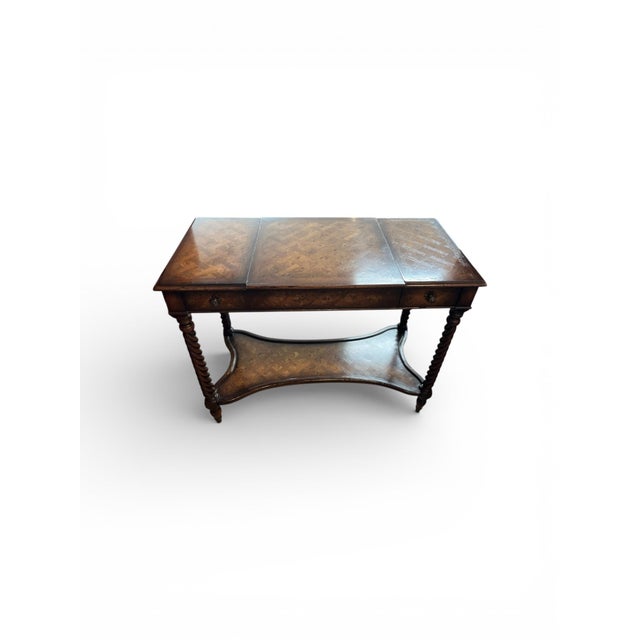 Vintage Bombay Company Parquetry Game Table For Sale - Image 11 of 11