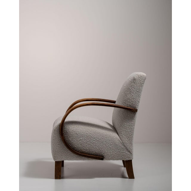 Mid 20th Century Jindřich Halabala Blue Wood Club Chairs For Sale In Greensboro - Image 6 of 11