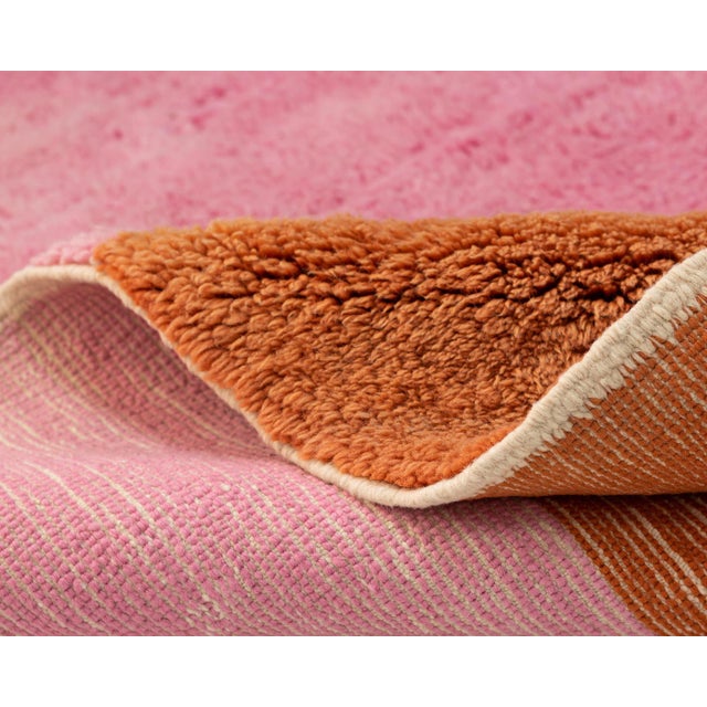 Textile Hand-Knotted Wool Rug by Azele Studio For Sale - Image 7 of 9