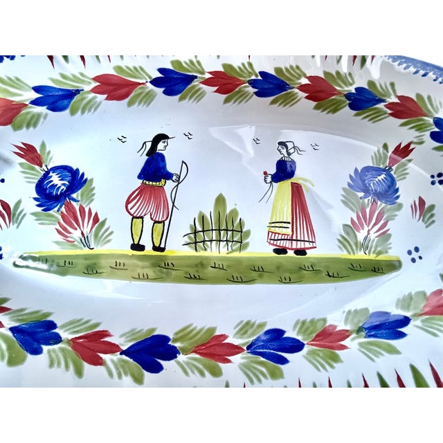 Vintage Henriot Quimper Fish Serving Platter For Sale In Atlanta - Image 6 of 12