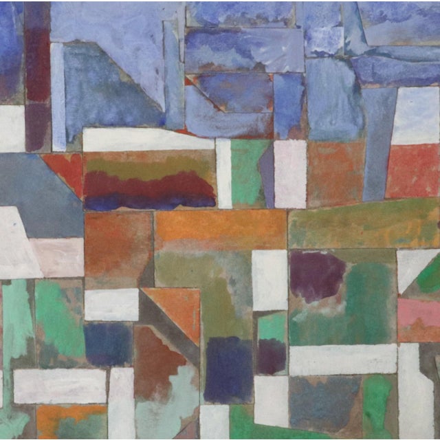 Folk Art Robert J. Wirth Collage Painting, Titled "Landscape" For Sale - Image 3 of 5