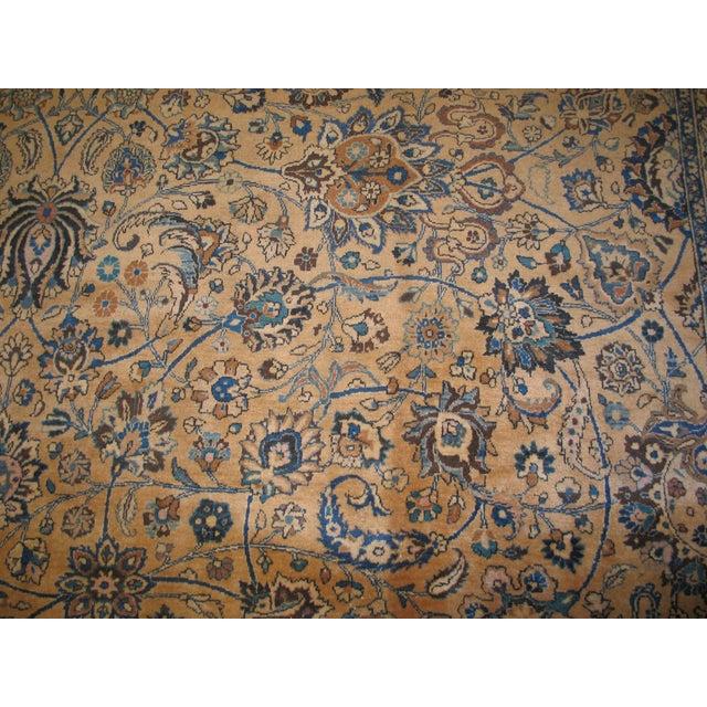 1950s 1950s Beige Medallion Shah Abbas Vintage Large Oversized Khorassan Mashad Rug For Sale - Image 5 of 8