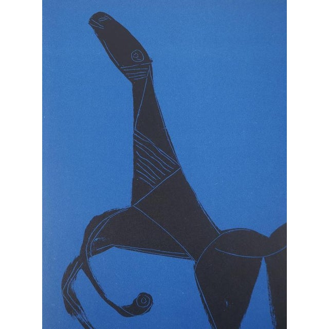 Marino MARINI (1901-1980) The black horse Original color lithograph Signed in the plate On thick paper 24 x 31 cm (c. 9 x...