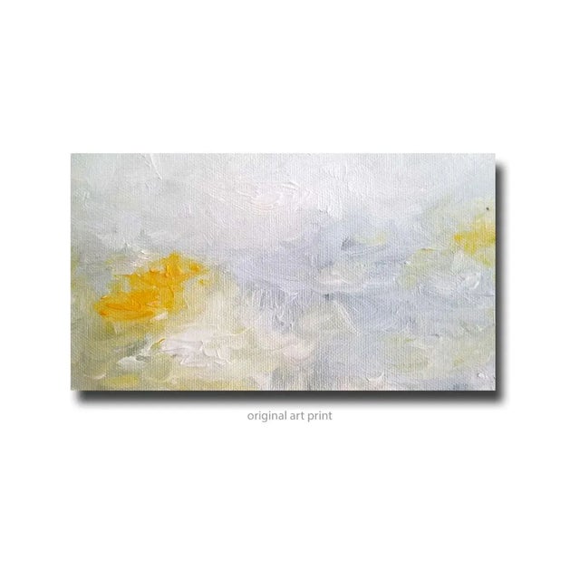 YELLOW BUDS is an original art print. Impressionist-abstract style. This is printed on canvas / ready to hang or frame...