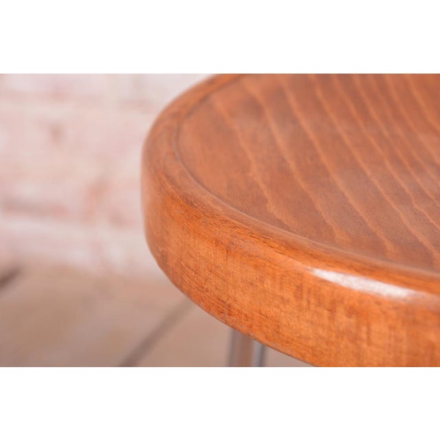 Bauhaus Stool in Beech and Chrome from Mücke-Melder, Czech, 1930s For Sale - Image 4 of 9