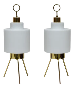 Murano Glass Lantern Lamps in the Style of Stilnovo, Set of 2