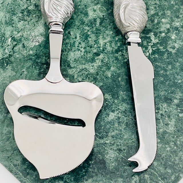 Green Vintage Arthur Court Elephant 3-Piece Hexagon Cheese Serving Set For Sale - Image 8 of 14