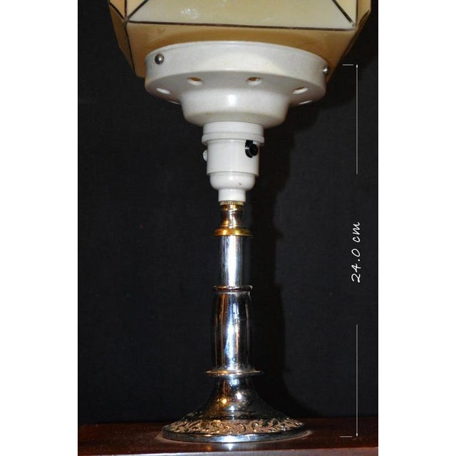 Metal Mid-Century Modern Danish Wood and Glass Table Lamp, 1960s For Sale - Image 7 of 18