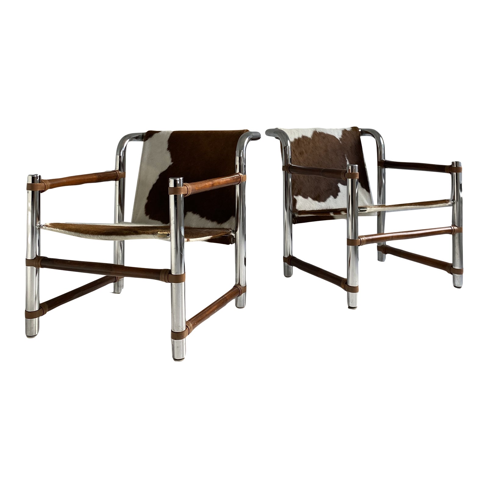 1990s Vintage Cowhide Slings Chairs a Pair Chairish