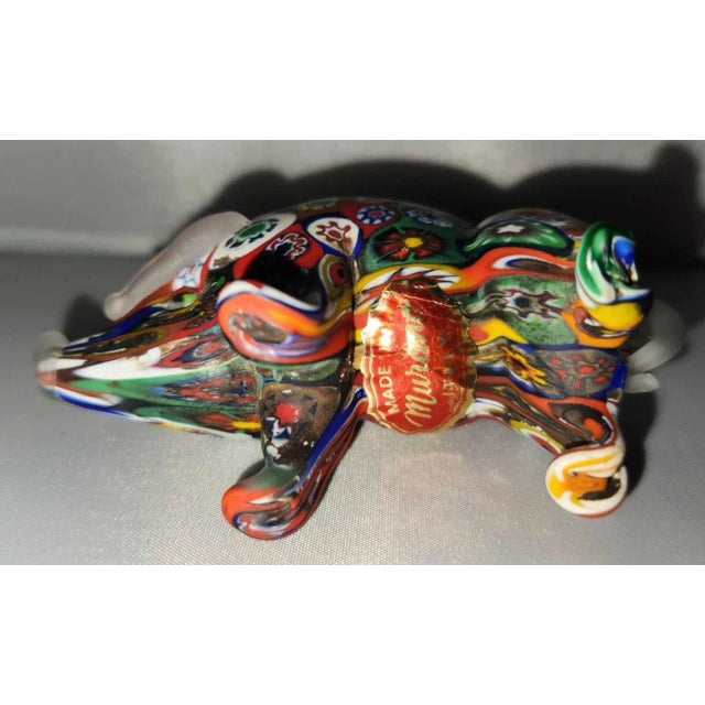 Vintage Murano Millefiore Handblown Glass Pig Figurine For Sale - Image 10 of 12