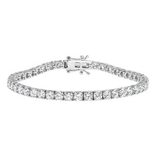 14K White Gold 8.00 Cttw Prong Set Lab Grown Round Diamond Classic Tennis Bracelet (F-G Color, VS2-SI1 Clarity) - 7.25" For Sale