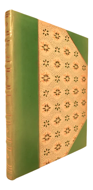 Mid 19th Century Decorative Illustrated Leather Book, James Russell Lowell's the Vision of Sir Launfal