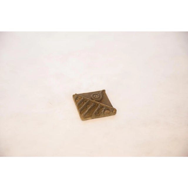 :: Vintage handmade square bronze coin. Circa mid 20th century and possibly older, this piece has such incredible handmade...