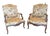 Pair of Antique French Louis XV Carved Walnut Bergère Armchairs For Sale