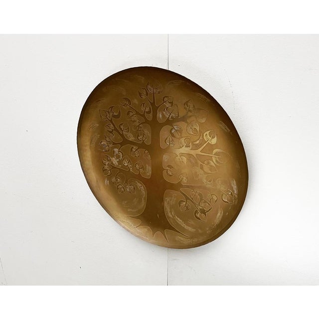 Vintage German Brass Wall Plate with Tree Design from Harjes, 1970s For Sale - Image 17 of 18