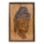 Vintage Framed Buddha Temple Stone Rubbing Art With Red Seal & Bamboo-Style Frame For Sale