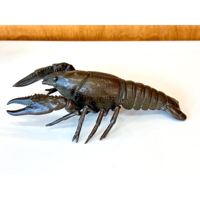Mid-Century Modern Large Japanese Bronze Lobster Okimono Meiji Period For Sale - Image 3 of 12