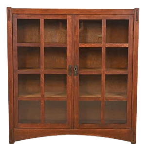 Lifetime Furniture Mission Oak Arts and Crafts Double Bookcase, Circa 1900