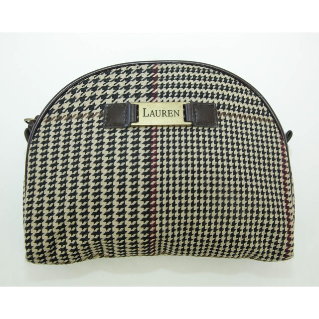 Brown Ralph Lauren Houndstooth Wallet Cosmetic Bag For Sale - Image 8 of 12