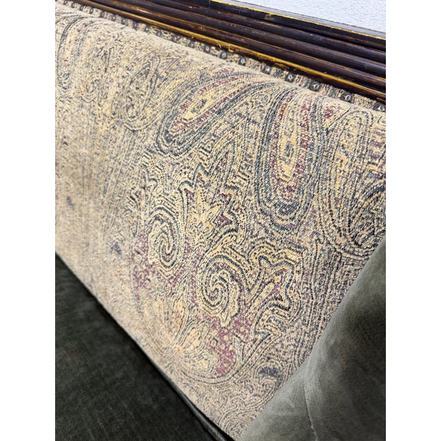 Vintage Smoking Room Library Velvet Love Seat For Sale - Image 10 of 12