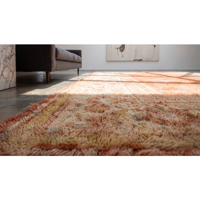 Luxurious Soft Pile Antique Coral Turkish Tribal Small Size Islamic Muslim Prayer Design Angora Oushak Rug For Sale - Image 9 of 9