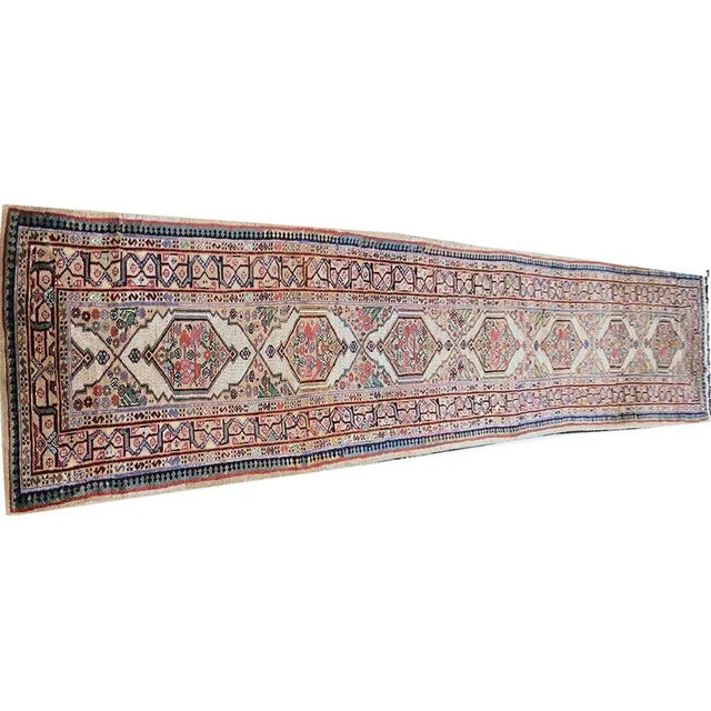 Textile A Sensational Antique 19;' Long Persian Bibikabad Camel Hair Hallway Runner Rug For Sale - Image 7 of 8