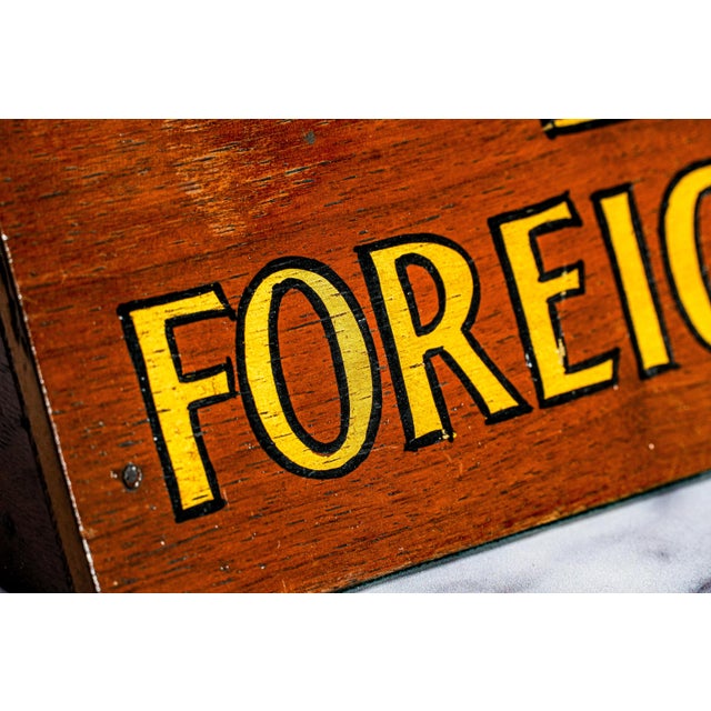 Brown Hand Painted Antique Loans Bonds Foreign Exchange Desk Sign Bank Finance For Sale - Image 8 of 14