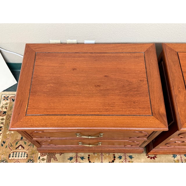 Late 20th Century Rosewood Vintage Nightstands, Pair For Sale - Image 5 of 12
