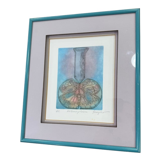 1970s Lithograph Titled Metamorphosis Signed by the Artist Denzler 10x12 For Sale
