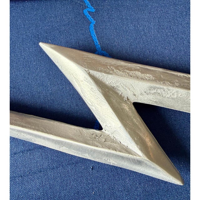 1970s Robert Longo, Robert Longo & Charles Clough Metal Sculpture Lightning Bolt Thunderbolt Pop Art For Sale - Image 5 of 9