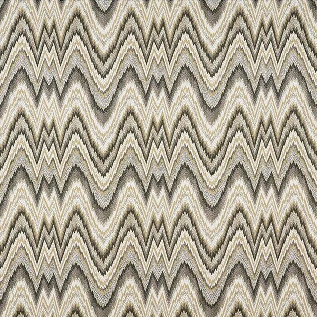 Sample - Schumacher Valkyrie Flame Stitch Fabric in Shale For Sale
