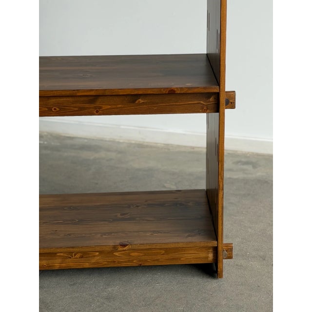 Antique Vintage Solid Wooden Arts & Crafts Pegged Bookcase For Sale - Image 10 of 17