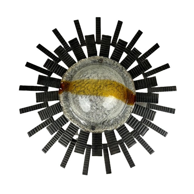 Vintage Brutalist Wall Lamp in Iron and Glass from Honsel Leuchten, 1960s For Sale - Image 17 of 18