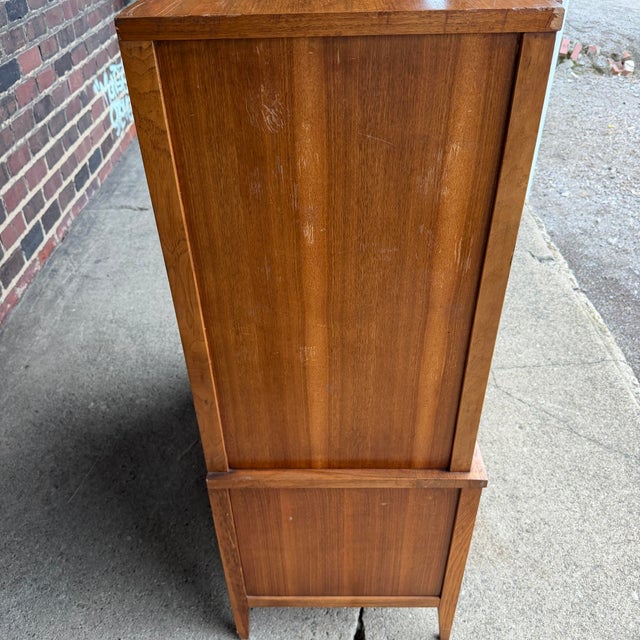 Mid 20th Century Thomasville Rosewood and Walnut Tall Dresser Chest Mid Century Modern For Sale - Image 5 of 12